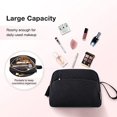 thumbnail image 2 of Bolsa de cosméticos, elegante y espaciosa bolsa de maquillaje, bolsa de viaje con cremallera, bolsa de aseo resistente al agua, organizador de accesorios de maquillaje, negro, 2 of 5