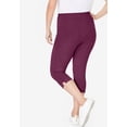 thumbnail image 2 of Woman Within Plus Size Petite Stretch-Cotton Knit Pull-On Capri Leggings, 2 of 6