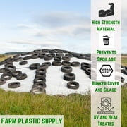 Farm Plastic Supply - Silage Tarp Black/White Plastic Sheeting - 8 Mil - Heavy Duty Polyethylene Plastic Tarp for Silage Cover, Bunker Cover for Farming, Agriculture, Ground Covering (40 x 25)