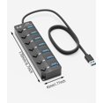 thumbnail image 2 of Hub USB 3.0 PANPEO de 7 puertos con cable de 1 m para ordenador portátil PS4/5, 2 of 7