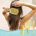 thumbnail image 2 of 1-3pcs Profession Detangling Hair Brush Set Professional Barber Comb Scalp Massage Hair Care Golden Salon Air Cushion Hairbrush, 2 of 10