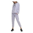 thumbnail image 3 of DKNY Womens Purple Pocketed Drawstring Hood Logo Graphic Sweatshirt M, 3 of 4