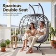 thumbnail image 3 of RADIATA Double Egg Chair with Stand, 2 Person Egg Chair Outdoor Swing for Patio Garden, Handwoven Wicker Swing Egg Chair with 5-Inch Thick Cushion & Cover, 670lbs Capacity, Light Gray, 3 of 11