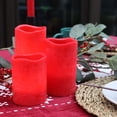 thumbnail image 5 of Rhytsing Red Battery Operated Flameless Led Candles with Timer Function, Real Wax Finish, 6 Batteries Included - Set of 3, 5 of 6