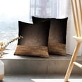 thumbnail image 6 of LALILO Throw Pillow Covers Wooden Desk Dark Wall Wood Rustic Old Cushion Cover 18" x 18", 2 Pack, 6 of 6