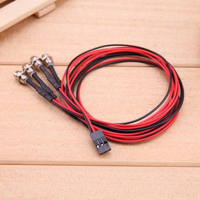 4 faros LED 3mm blanco/rojo piezas de coche RC para TRAXXAS HSP HPI REDCAT
