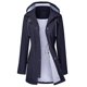 thumbnail image 1 of Chaqueta impermeable LOMON para mujer, impermeable, con capucha, a rayas, azul, XL, 1 of 6