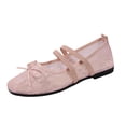 thumbnail image 2 of Women's Floral Embroidered Mesh Flats Square Toe Strap Breathable Ballet Shoes for Dressy Trendy Work Office Wedding Daily Ballerina Pink 9, 2 of 9