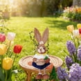 thumbnail image 5 of C Easter Bunny Swing, Handmade Grass Woven Pendant With Natural Wood Stand, Rustic Design And Strong Stability For Home Accent, Party Decor And Window Display - 6.69X1.57X7.28In, 5 of 7