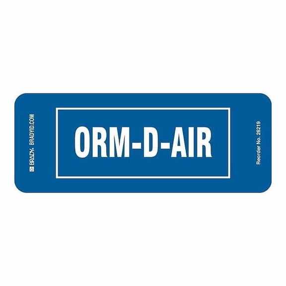 Brady Label,ORM-D-Air,PK100 26219PLS