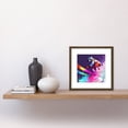 thumbnail image 2 of Skier Ski Skiing Action Jump Motion Vibrant Watercolour Multicoloured Snow Winter Sport Square Wooden Framed Wall Art Print Picture 8X8 Inch, 2 of 4