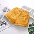 thumbnail image 4 of WAYUTE Girls Shorts Kids Distressed Denim Shorts Elastic Waist Hem Ripped Jean Shorts with Pockets for Summer Daily Wear Casual Outdoor,Yellow, 4 of 4