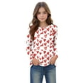 thumbnail image 2 of Edvintorg Valentine's Day Girls Shirts Long Sleeve Heart Printing Pullover Tops Tshirts Cute Crewneck Dressy Casual Blouses 3-14 Years Teenage Girls' Clothing, 2 of 7