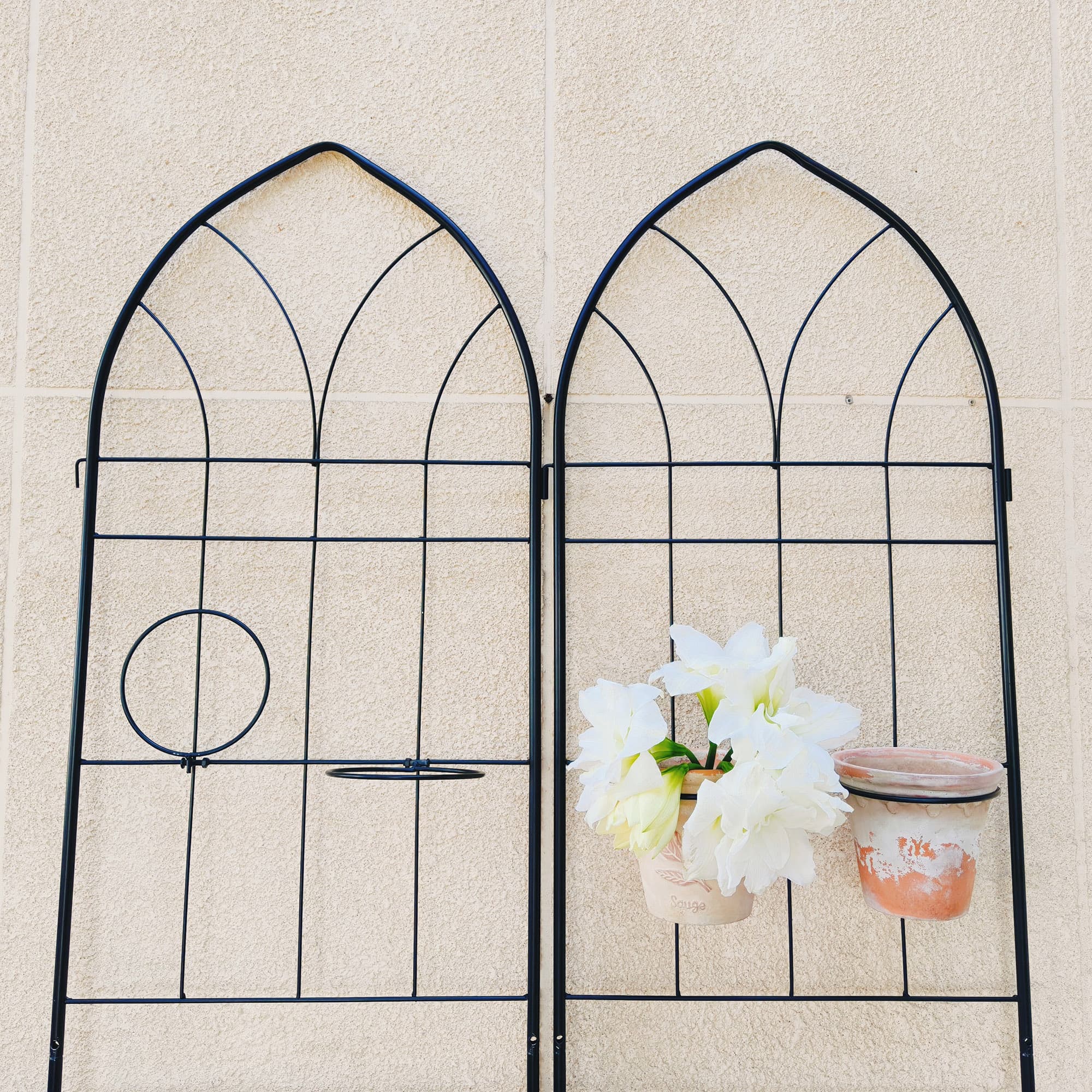 MAYEERTY 4 Pack Metal Garden Trellis 78.7 x 19.7 Inch Rustproof Climbing Plants Support Black Outdoor Flower