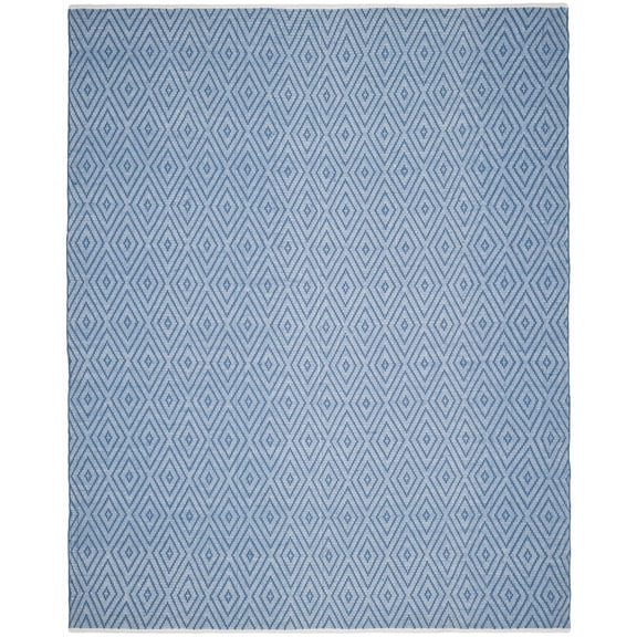 SAFAVIEH Montauk Kimberlyn Geometric Diamond Cotton Area Rug, Blue/Ivory, 5' x 7'