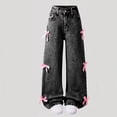 thumbnail image 6 of LILIYA Baggy Jeans for Girls Cute Bow High Waist Wide Leg Denim Pants Trendy Y2K Casual School Jeans for Girls and 6-7 Years, 6 of 7
