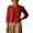 Red, variant on 3/4 Sleeve Tops for Women Solid Ruched Round Neck Casual Blouse Loose Fit Lightweight Summer Top,Beige M