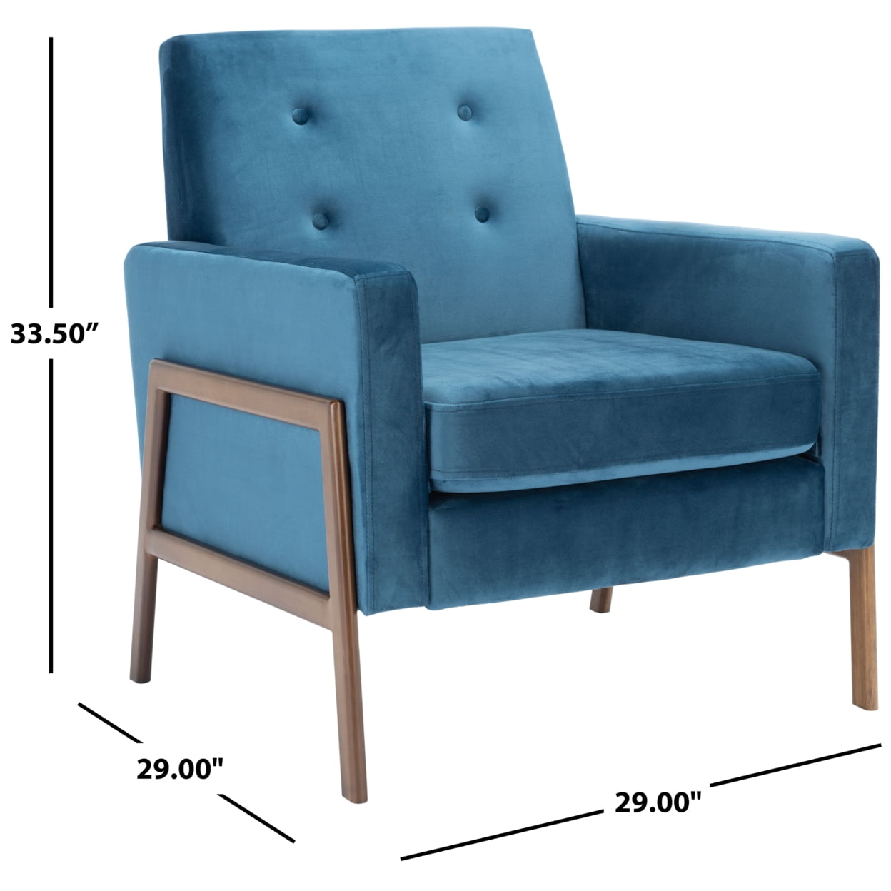 SAFAVIEH Roald Solid Glam Sofa Accent Club Chair, Blue