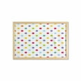 thumbnail image 1 of Geometric Wall Art with Frame, Vintage Polka Dots Pastel Colors on Blank Background Cheerful Desing Illustration, Printed Fabric Poster for Bathroom Living Room, 35" x 23", Multicolor, by Ambesonne, 1 of 2