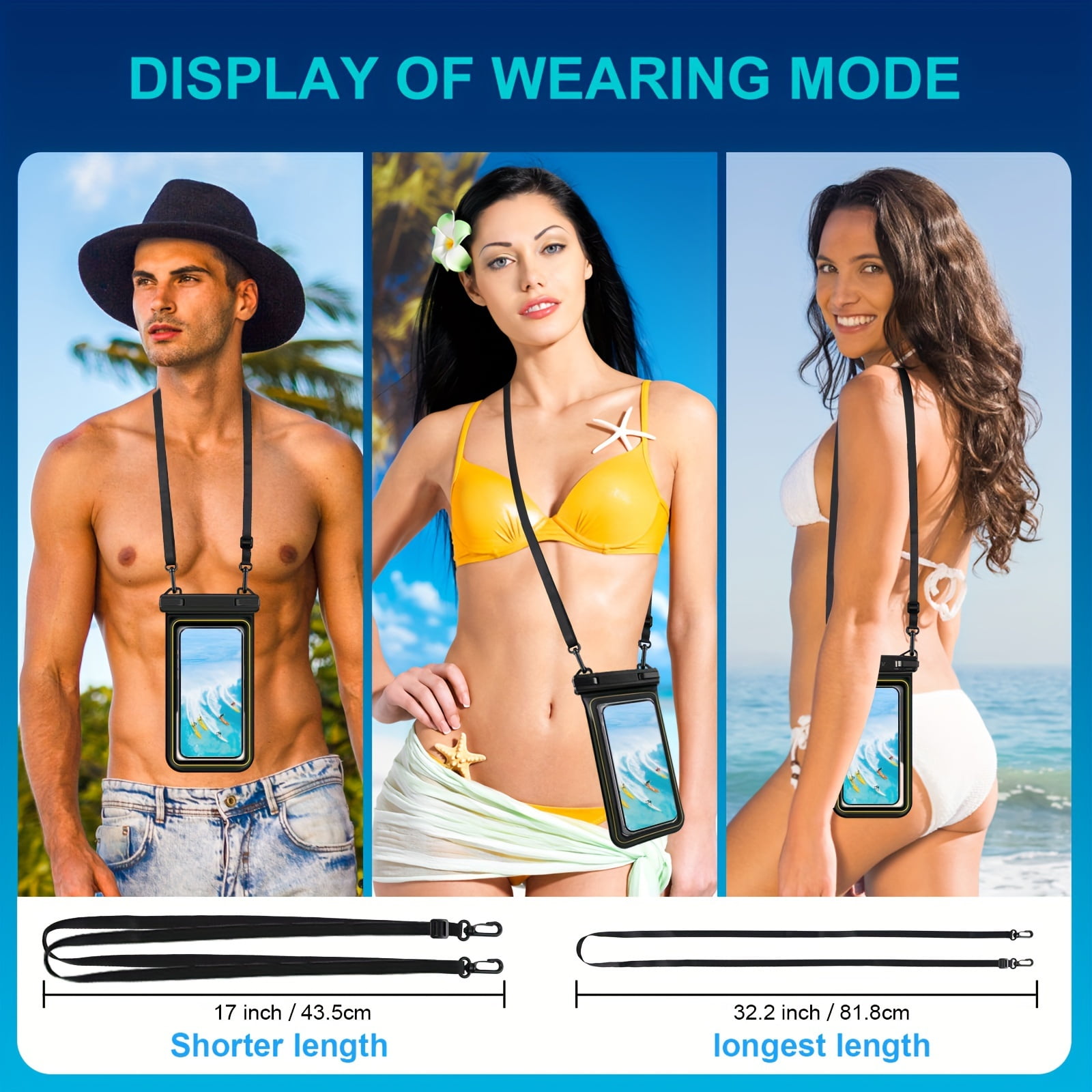 Mobile Phone Floating Waterproof Bag, Universal Mobile Phone Bag Sponge Floating Waterproof Bag Swimming Rafting Beach Outdoor Drying Bag Suitable for iPhone 15 Pro Max 14 13 for SamSung,Max 6.7"