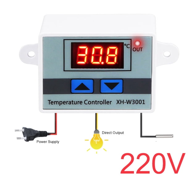 Controlador de temperatura LED digital a prueba de agua Sensor de placa de interruptor de calefacción termostato de refrigeración 220 V seitruly EL4896-03