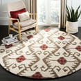 thumbnail image 2 of SAFAVIEH Wyndham Dzvonko Southwestern Wool Area Rug, Ivory/Brown, 7' x 7' Square, 2 of 10