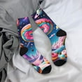 thumbnail image 5 of Fuzoiu Colorful Donut Print Athletic Crew Socks for Men & Women,Casual Crew Socks,Above Ankle Crew Socks for Business, Casual, 5 of 6