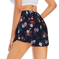 thumbnail image 2 of Uemuo Vintage Rose Pattern Women's Athletic Shorts High Waisted Running Shorts with Liner Pockets Gym Elastic Workout Shorts-Small, 2 of 9