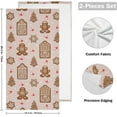 thumbnail image 2 of Pink Gingerbread Cookie Hand Towels 2 PCS, Merry Christmas Kitchen Towel Ultra Soft and Highly Absorbent,Decorative Fingertip Face Towel for Bathroom Hotel, 28.3"x 14.4", 2 of 6