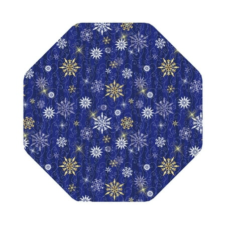 

Salouo Golden Snowflakes Royal Blue Print Round Coaster Drink Coasters Leather Bar Beer Beverage Coasters for Drinks Set of 4 for Tabletop Protection Coffee Table Decor