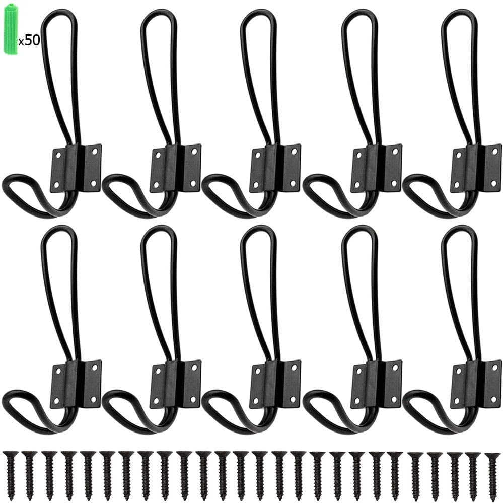 Rustic Wall Hooks,Farmhouse Entryway Hooks 10 Pack Decorative Vintage Hangers Wall Mounted Hard