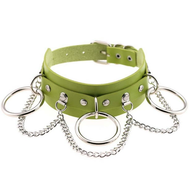 Guardurnaity Gargantilla de cuero negro Harajuku para mujer, Collar de cadena Punk gótico para mujer, gargantilla Sexy para chicas, joyería de Ropa, zapatos y accesorios Miscelánea Verde Guardurnaity PS11274-04