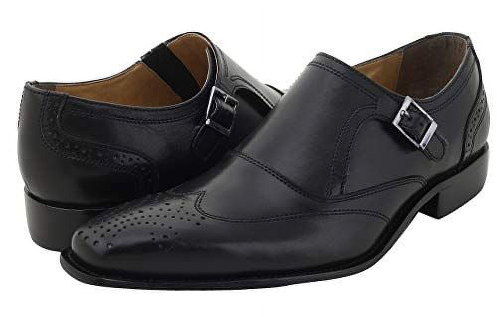 LIBERTYZENO Monk Strap Mens Leather Formal Business Wingtip Brogue Dress Shoes - image 2 of 6