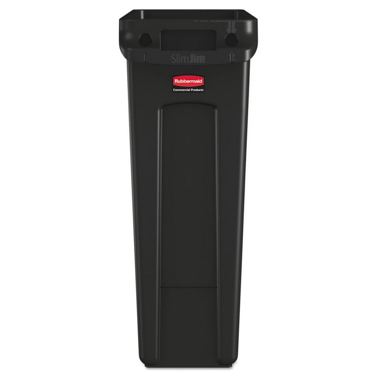 Slim Jim 23 Gal. Black Vented Trash Can