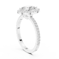 thumbnail image 3 of Zuwelria 1.37 Carat Beautiful Pear Cut | D/VVS1 Moissanite Diamond Engagement Ring - Halo Bridal Ring - Promise Ring | 18K White Gold Over Sterling Silver | D/VVS1 Size 5, 3 of 8