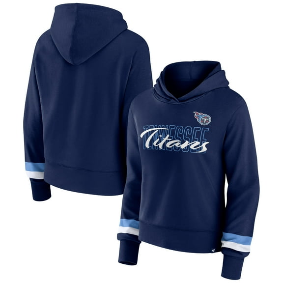 Women's Fanatics Navy Tennessee Titans Over Under Pullover Hoodie