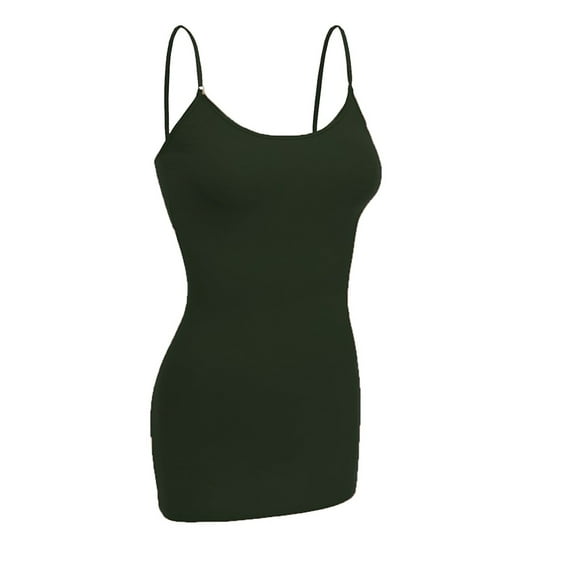 Essential Basic Women's Basic Casual Long Camisole Cami Top Regular and Plus Sizes