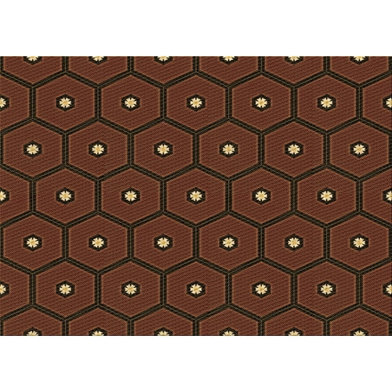 Ahgly Company Machine Washable Indoor Rectangle Transitional Mahogany Brown Area Rugs, 5' x 7'