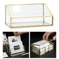thumbnail image 1 of Desktop Business Card Holder Display Name Card Holder Container Organizer Storage Box 11x6.5x6.5cm, 1 of 8