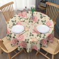 thumbnail image 3 of Pioneer Flower Floral Print Pattern Round Tablecloth 60"x60",Wrinkle Wipeable Table Cloth for Kitchen Dining Room Picnic Patio Party, 3 of 6