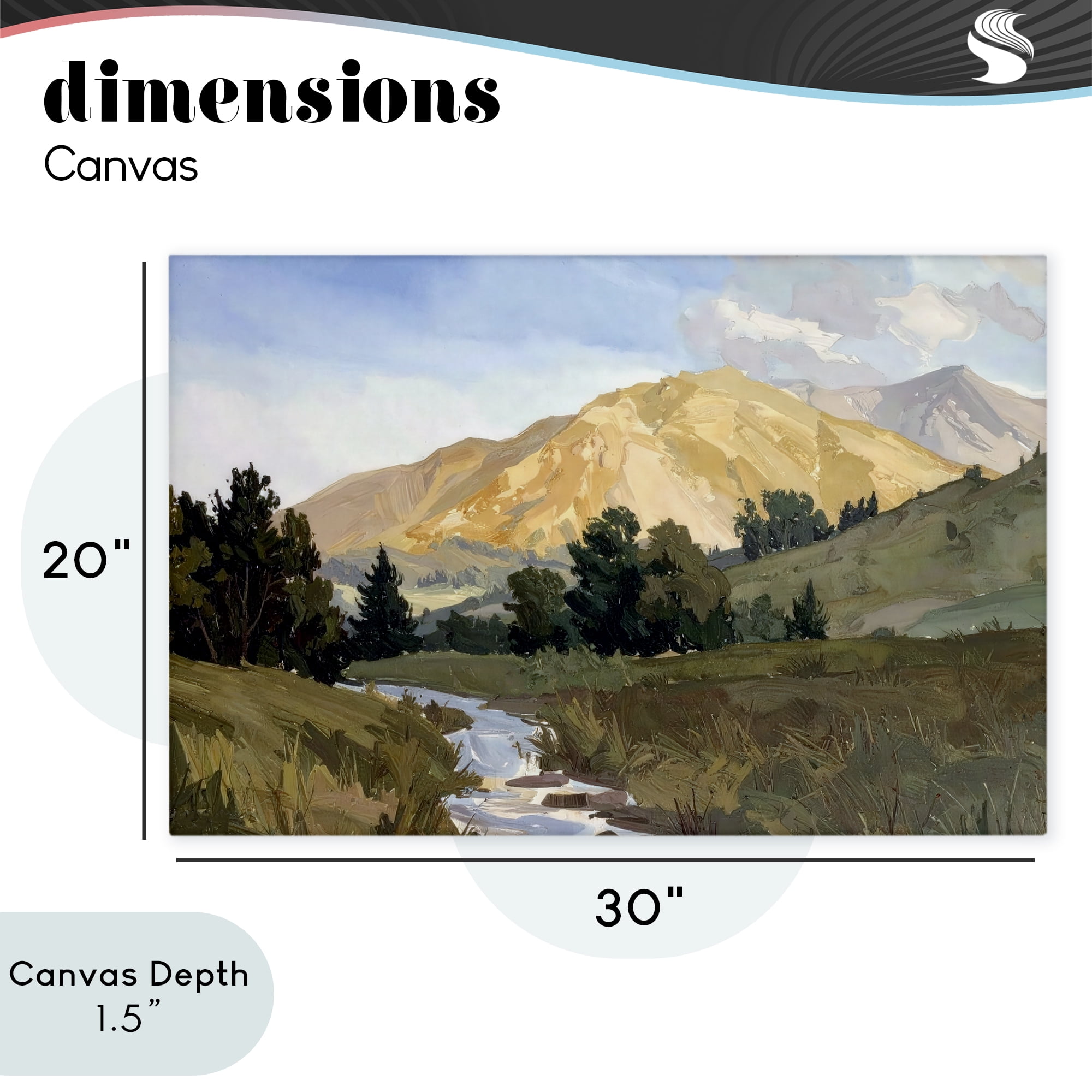 Stupell Industries Mountain Divide Valley Canvas Wall Art, design by Alonza Saunders