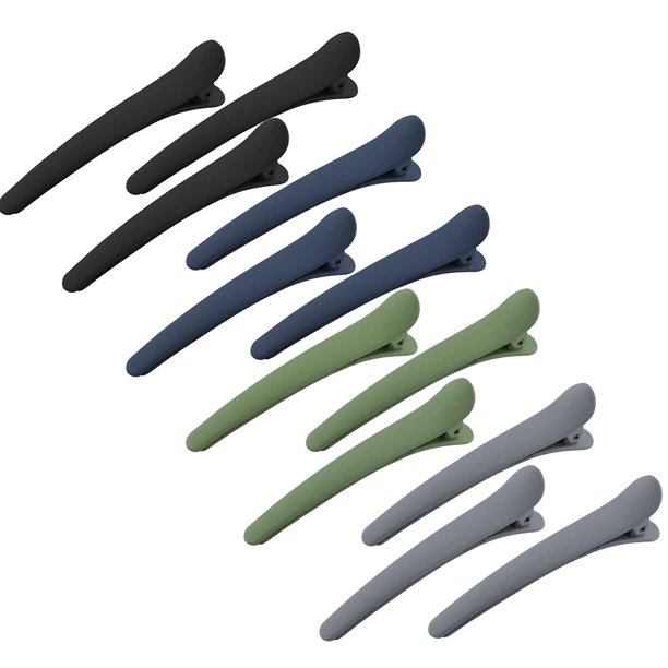 12 pinzas para el cabello para peinar seccionamiento, YISSION 3.1 pulgadas, pinzas para el cabello de cocodrilo mate, pasadores para el cabello, sin arrugas, pinza para el cabello con pico de pato, ac