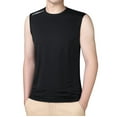 thumbnail image 2 of Ierhent Mens Workout Tank Tops Men's Knit Tank Tops Casual Sleeveless T Shirts Beach Tank Shirts with Pocket(Black,XXL), 2 of 7