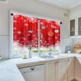 thumbnail image 5 of Christmas Kitchen Curtains Red Window Curtains Over Sink Set of 2, Winter Snowflakes Short Tier Curtain for Kitchen, Xmas Balls Kitchen Decor 27.5" x 36", 5 of 6
