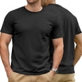thumbnail image 2 of Dwellite Mens Pullover T Shirts Basic Short Sleeve Lightweight Tshirt Casual Crew Neck Solid Shirts for Men Black M, 2 of 6