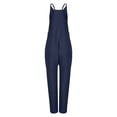 thumbnail image 3 of women's casual wide leg jumpsuit, Womens Plus Size Jumpsuit 4Th Of July Rompers V-Neck Sleeveless Overalls Loose Fit Long Pant Adjustable Strap Outfit 2 Piece Outfits Sets Cute, 3 of 4