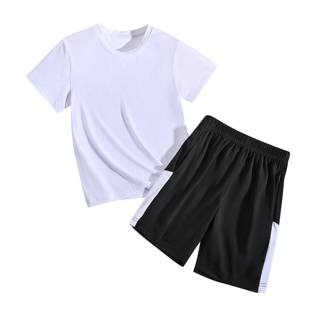 Tank Top Set for Girls, Solid Color Bubble Ruffle Trim Round Neck and Shorts 2-Piece Summer Casual Outfit for Kids