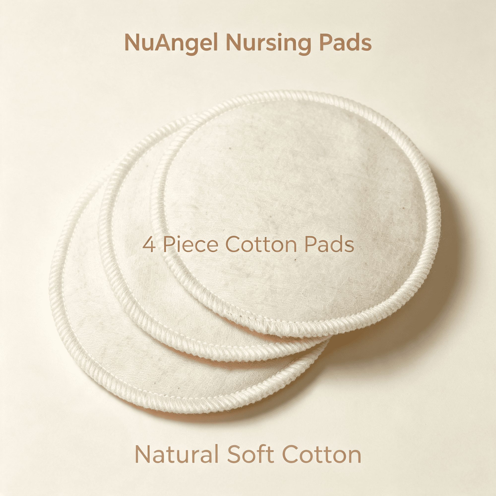 QARUN 4 Piece Cotton Washable Nursing Pads, Natural Soft Breastfeeding Pads