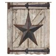thumbnail image 2 of Texas Star Vintage Sheer Curtains 54 Inches Long for Bedroom, Brown Khaki Wooden Retro Art Light Filtering Privacy Drapes, Breathable Semi Sheer Window Treatment for Bathroom Dining Room Kitchen, 2 of 9