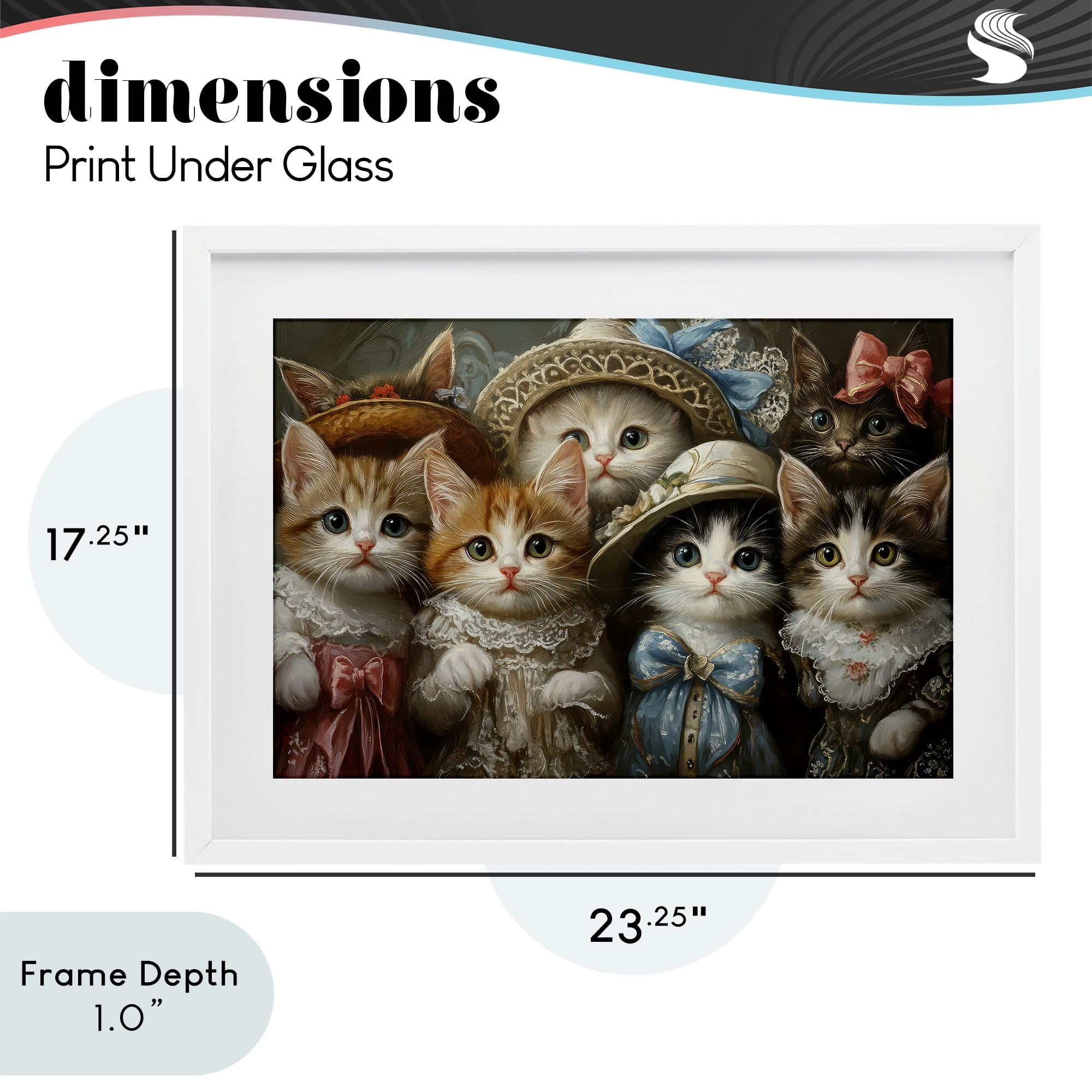 Stupell Industries Fashionable Vintage Cats White Framed Print Under Glass, design by The Wands Want